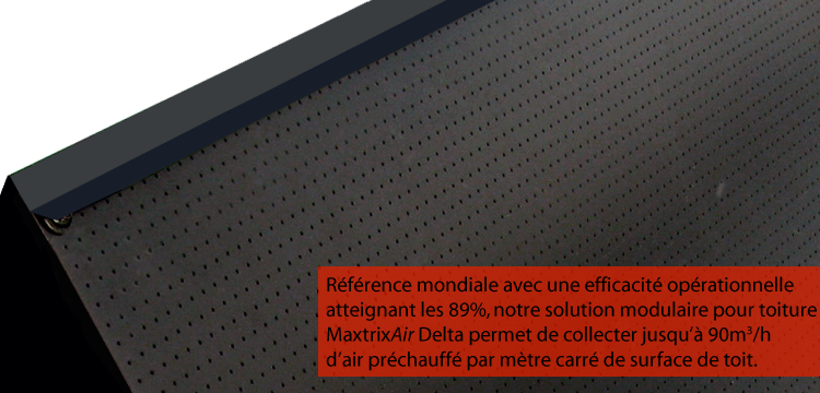 solar air heating system - delta roof mounted