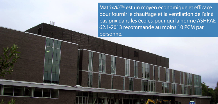 chauffage solaire air, ecoles