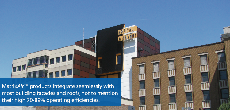 hospitals, solar air heating system