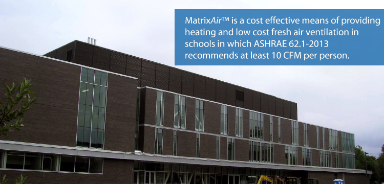 solar air heating system - schools